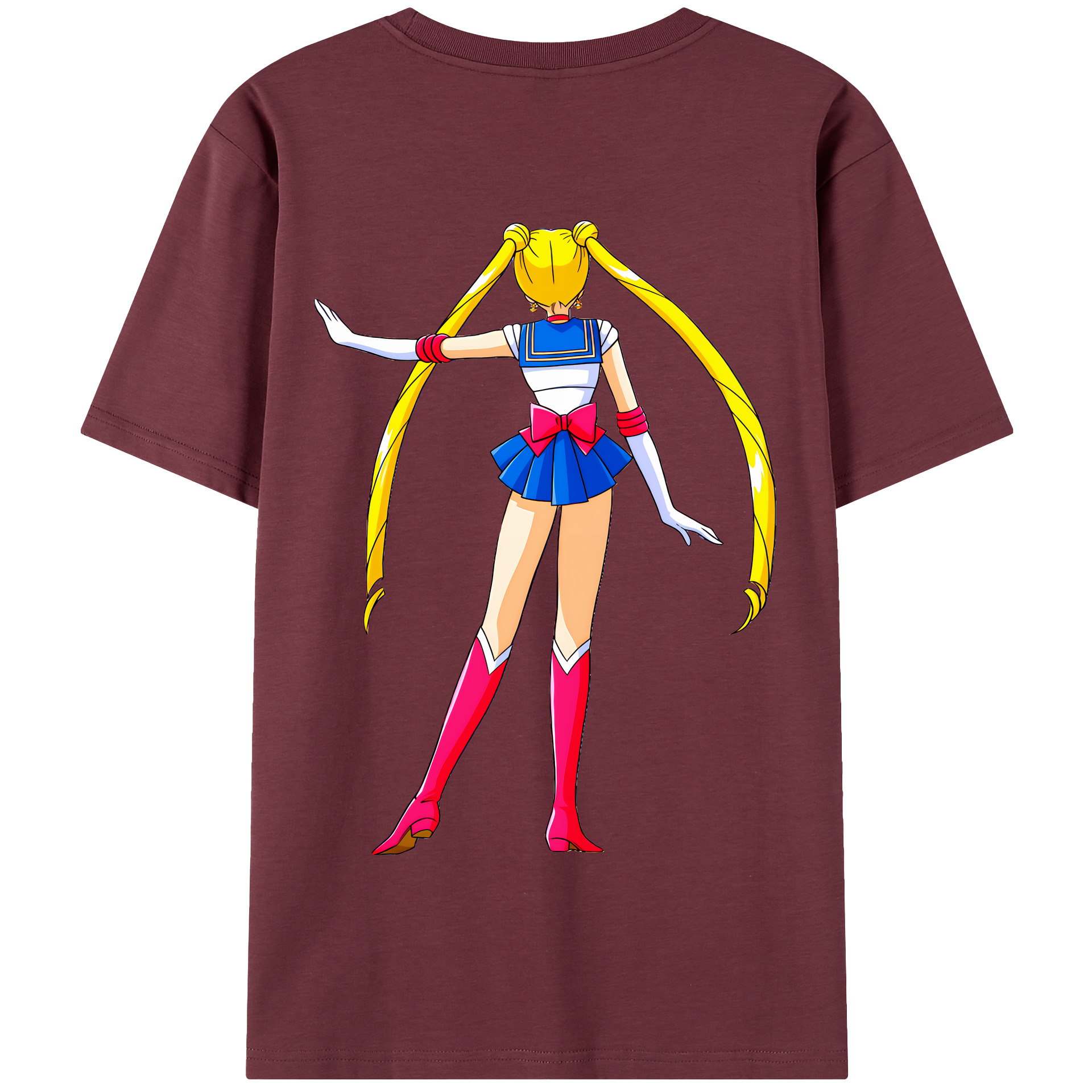 （画像用） 美少女戦士セーラームーン 月野 うさぎ つきの うさぎ Sailor Moon Tsukino Usagi 綿100％半袖Tシャツ（背面プリント）